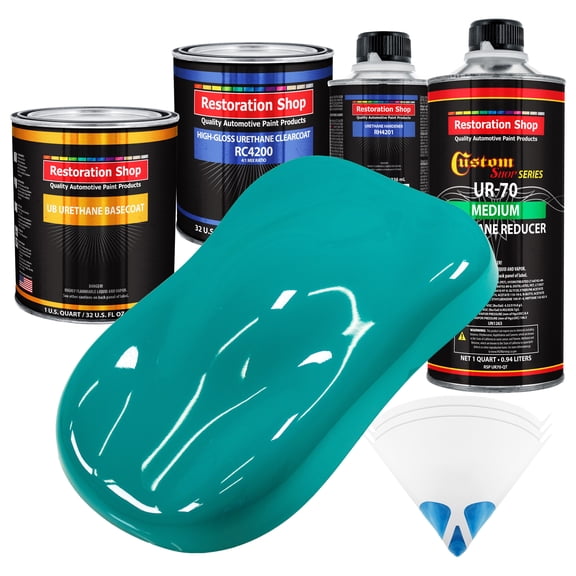 Deep Aqua Quart URETHANE BASECOAT CLEARCOAT Car Auto Body Paint Kit