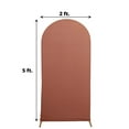 thumbnail image 3 of BalsaCircle 5 ft Terracotta Fitted Matte Spandex Round Top Wedding Arch Backdrop Stand Cover Party Events Decorations, 3 of 7