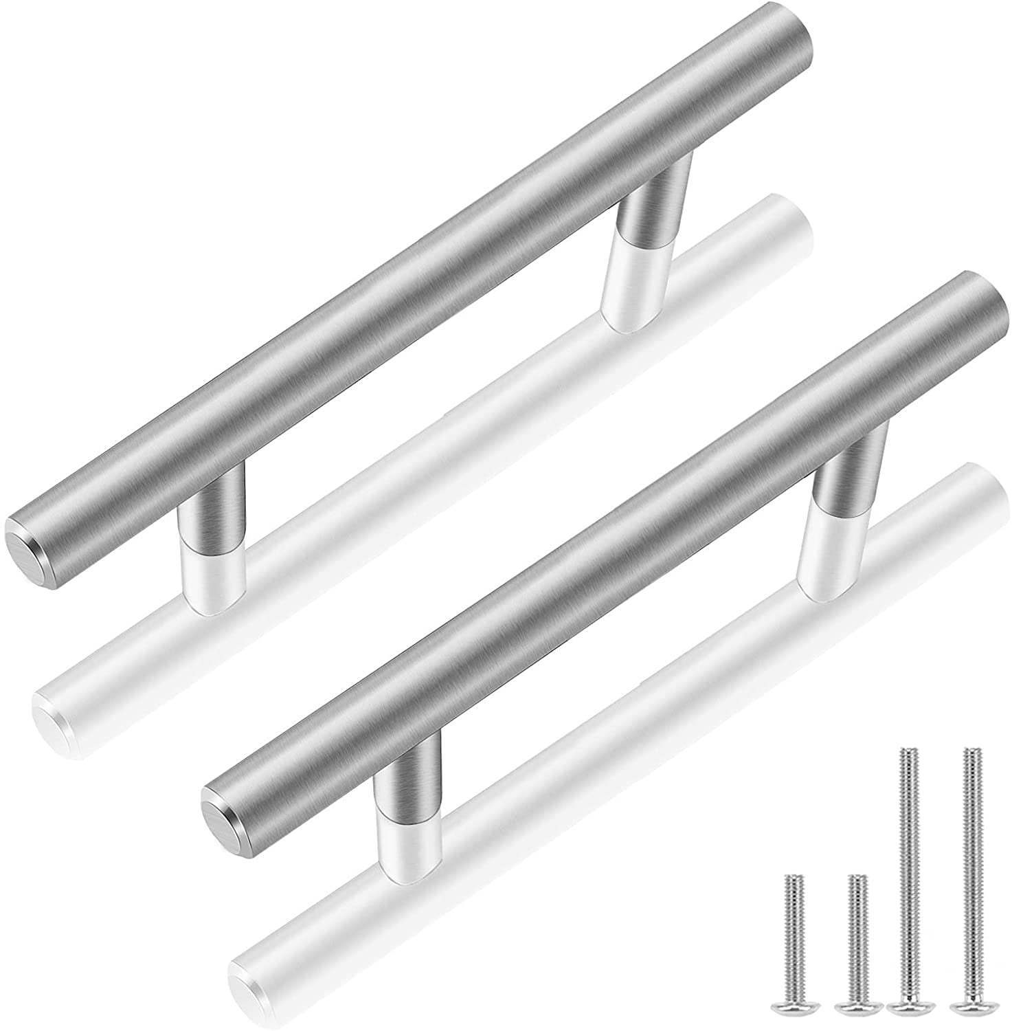 Knob Handle Solid Bar Pull Kitchen/Bathroom Cabinet Hardware Brush Satin Nickel 