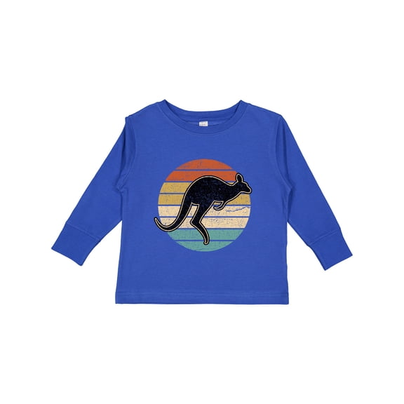 Inktastic Kangaroo Retro Australia Boys or Girls Long Sleeve Toddler T-Shirt