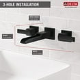 thumbnail image 3 of Delta Ara Two Handle Wall Mount Channel Bathroom Faucet Trim, Stainless, 3 of 5
