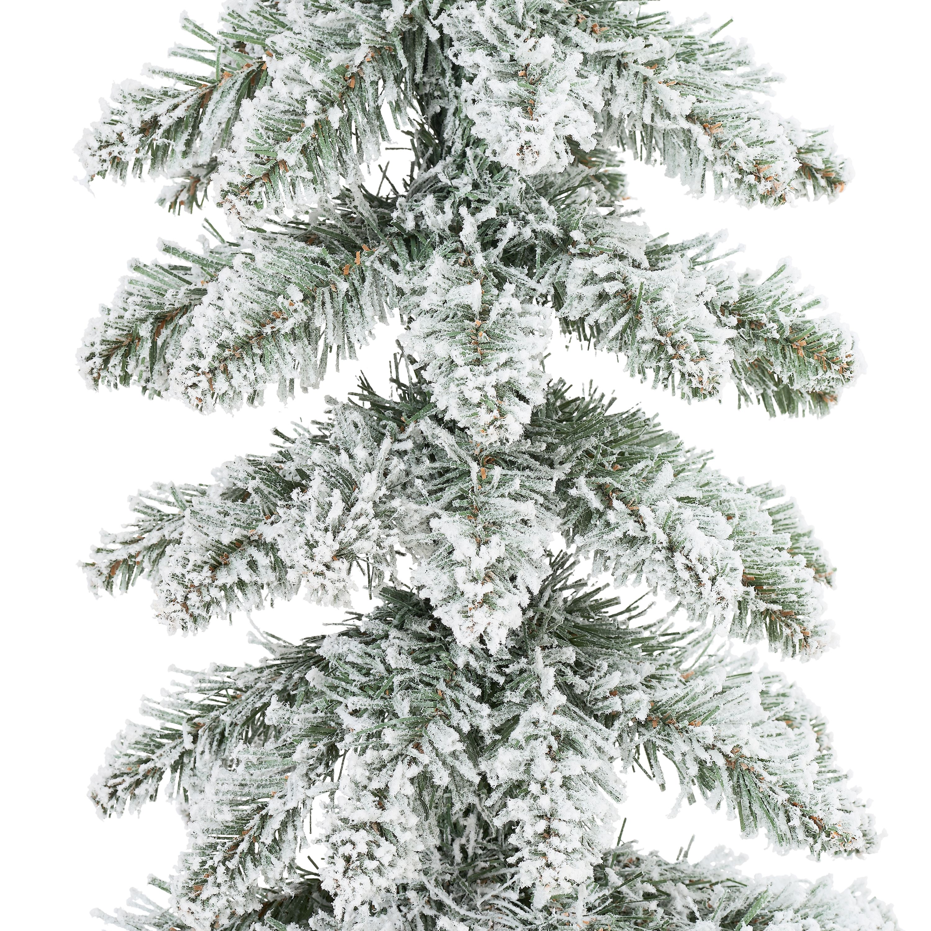 Holiday Time Flocked Pine Tree with Galvanized Bucket Set of 3 - image 3 of 6