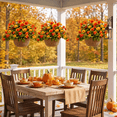 thumbnail image 5 of AcerichFad Fall Flowers Outdoor, 2 Pcs Artificial Autumn Hanging Fake Geraniums Silk Flowers for Outside Indoor Yard Garden Porch Patio Home Decor, Yellow Gradient Orange, 5 of 10
