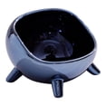 thumbnail image 1 of Cuenco para gatos con altura adecuada, espejo de seguridad, cerámica estable, cuenco para mascotas de gran capacidad para gatos, perros, mascotas, azul, pequeño (300ml), 1 of 5