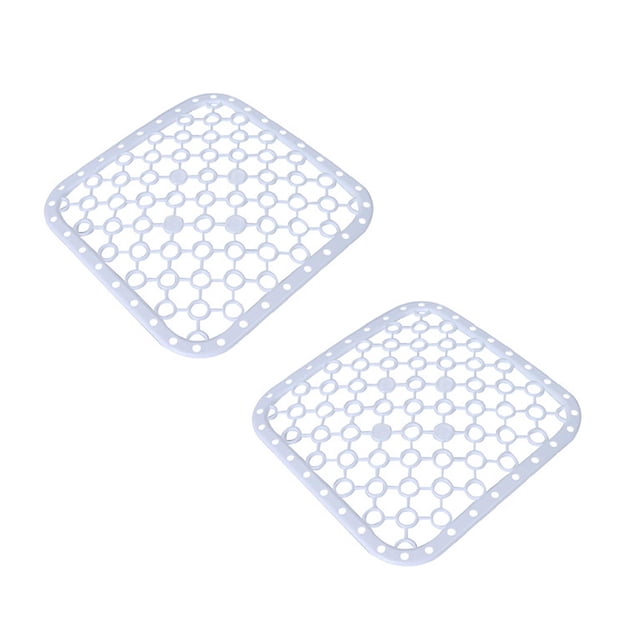 Oleegame 2PC Glass Bottle Plastic Kitchen Sink Protector Draining Mat Deluxe Anti-Slip Scratch White