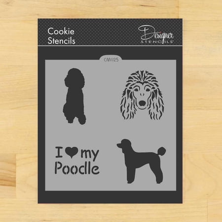 I Love my Poodle Cookie and Craft Stencil by Designer Stencils