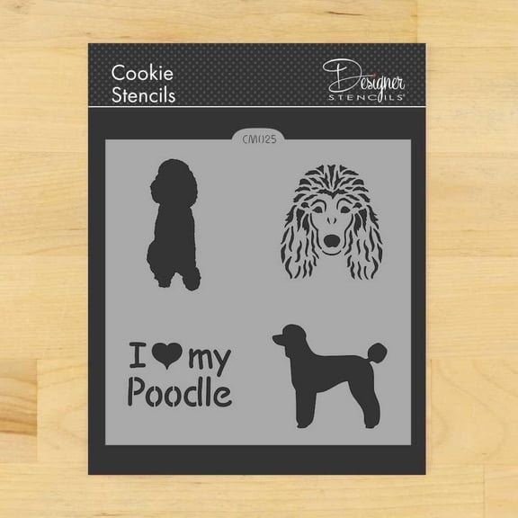 I Love my Poodle Cookie and Craft Stencil by Designer Stencils