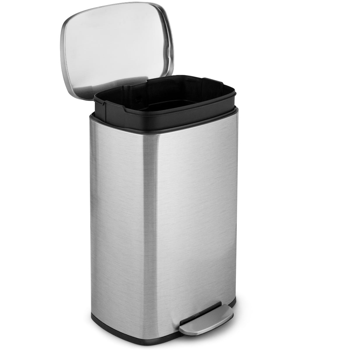 Topbuy 13.2 Gallon Stainless Steel Trash Garbage Can Airtight Silent Step Bin