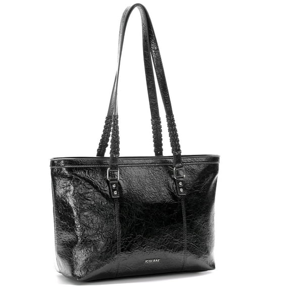 ICOLRAE Tote Bag for Women Large Vegan Leather Shoulder Bag Casual Top Handle Hobo Handbag Work Travel Weekender Bags