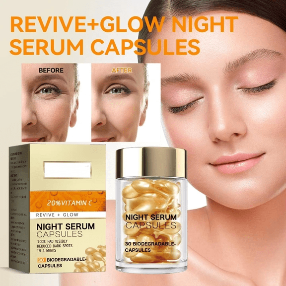 Banzch Night Serum Capsules ,Moisturizing And Pore Minimizing VC Capsules 50ml,Mothers Day Gifts