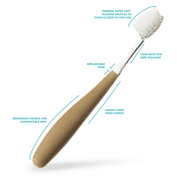 RADIUS Source Flossing Cornstarch Handle Toothbrush