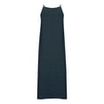thumbnail image 5 of ZQUUVOU Women's Summer Dress Spaghetti Strap Solid Color Maxi Dress Navy,M, 5 of 9
