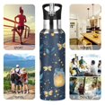 thumbnail image 7 of Yayeee 20oz Insulated Water Bottle Double Wall Stainless Steel with Flip Straw Lid, Blue Fireflies Pattern, 7 of 7