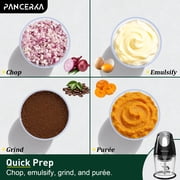 PANCERKA One-Touch Electric Mixer, Food Processors, Meat Grinder, Electric Vegetable Chopper, With 4 Stainless steel Blades, 600ml Capacity, Easy to store, for Meat/Smoothie/Vegetable/Puree/Fruits/Ga