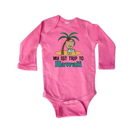 

Inktastic 1st Trip to Hawaii Vacation Gift Baby Boy or Baby Girl Long Sleeve Bodysuit