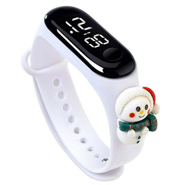 Reloj electrónico LED de muñeca navideña para niños y niñas, relojes LED digitales de moda, reloj de pulsera con correa ajustable.