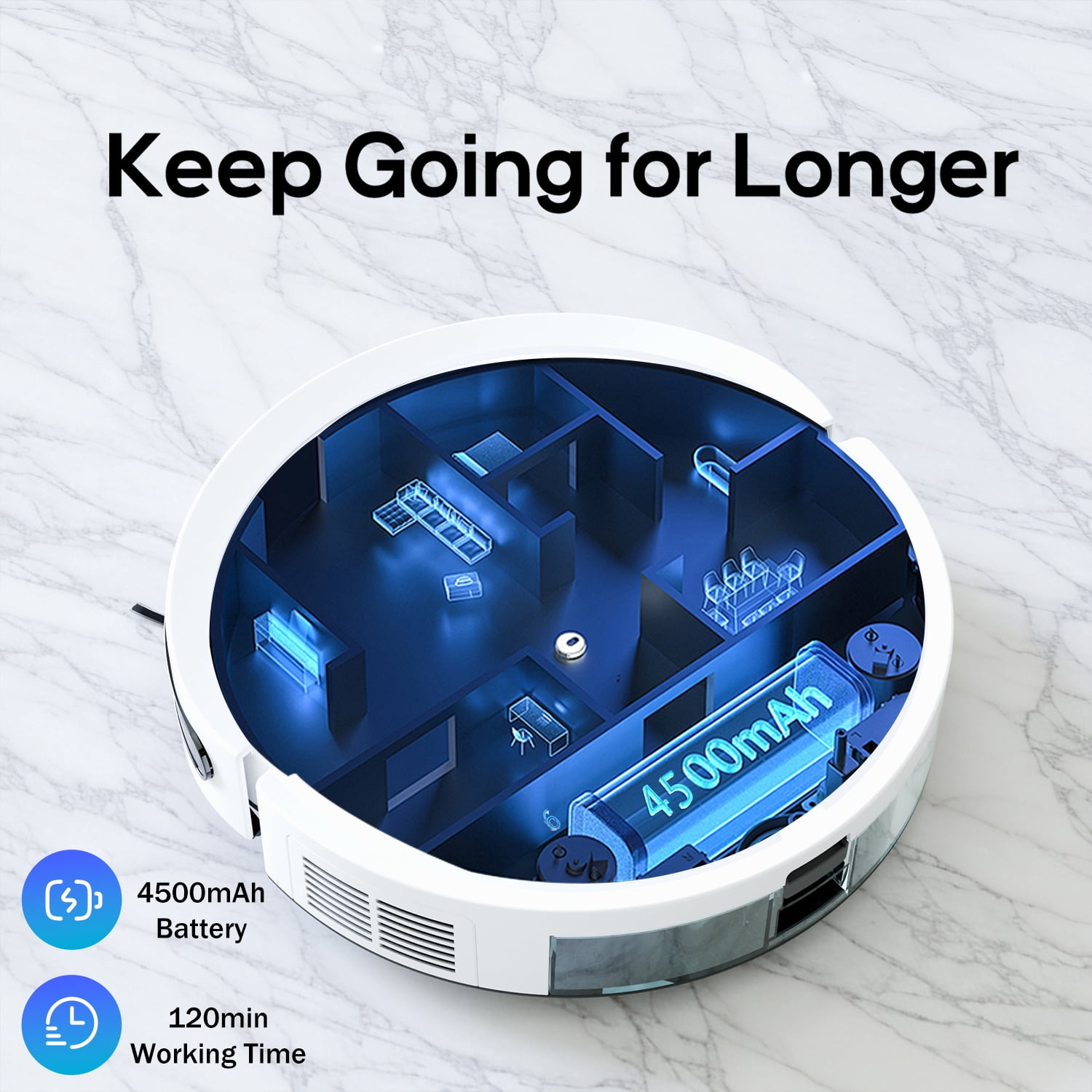 Robot Vacuum Cleaner,  Automatic Charging, Wet and Dry, for Pet Hair, Debris, Hard Floors