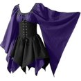 thumbnail image 1 of Trajes medievales renacentistas para mujer, vestido con corsé pirata, vestido corto irlandés tradicional con manga acampanada, 1 of 5