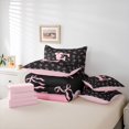 thumbnail image 6 of Erosebridal Pink Letter E Kids 7pcs Bedding Comforter Set,Princess Coquette Bowknot Queen Bedding Sets For Girls,Pink Reversible, 6 of 7
