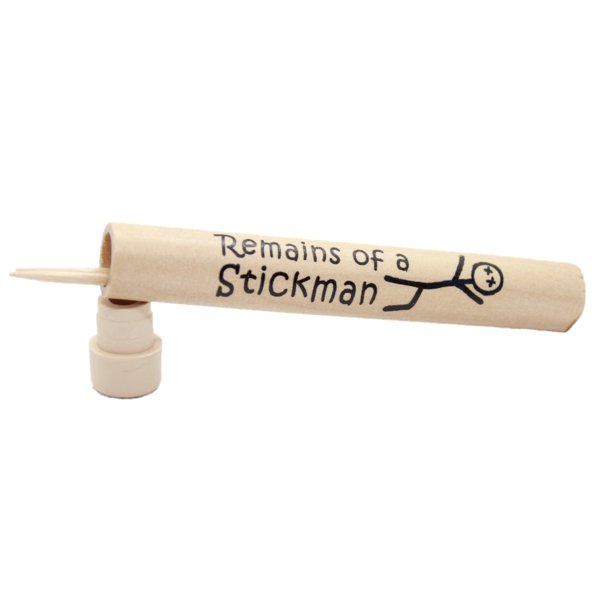 Natural Wood Pocket Travel Toothpick Holder Remains of a Stickman