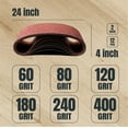 thumbnail image 5 of POWERTEC 12PK, 4 x 24 Inch Sanding Belts, 2 Each of 60 80 120 180 240 400 Grits, Aluminum Oxide Belt Sander Sanding Belt Assortment, Sandpaper for Oscillating Belt and Spindle Sander, 110002, 5 of 7