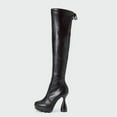 thumbnail image 4 of Mostsola Sexy Thigh High Boots Women Platform Heels Pull on Lace up Knee High Boots, 4 of 9