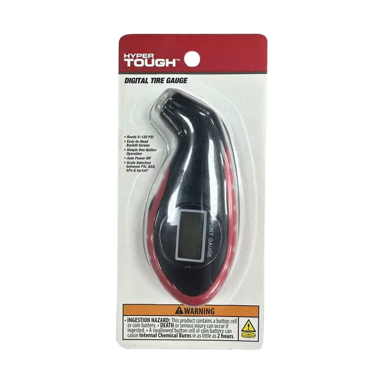 Hyper Tough Digital Tire Pressure Gauge, Backlit Screen photo 1