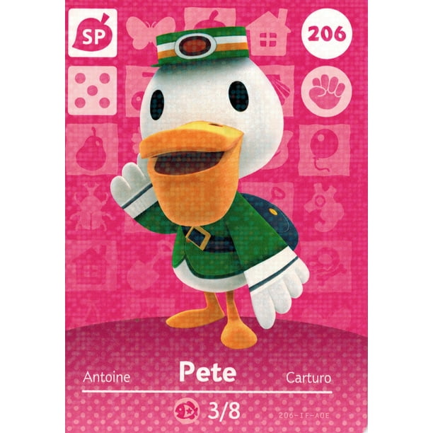 Pete - Nintendo Animal Crossing Happy Home Designer Amiibo Card - 206 - Walmart.com - Walmart.com