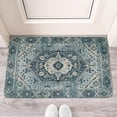 thumbnail image 2 of Boho Blue Vintage Carpet Door Mat Welcome Door Mat for Front Door, Home Entrance, Yard, Floor, Patio, Non Slip Spring Summer Welcome Mat Indoor Outdoor Doormat 30"*17", 2 of 6