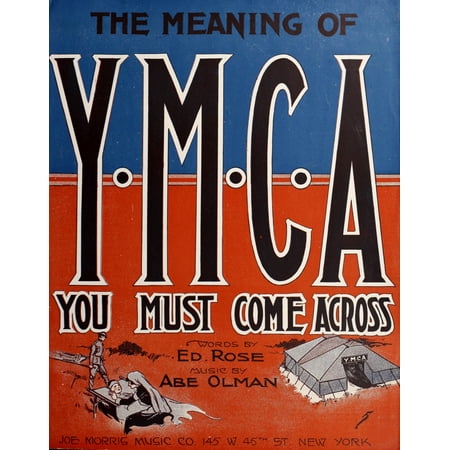 Sheet Music Cover 1918 The Meaning of YMCA Canvas Art - Unknown (24 x 36)