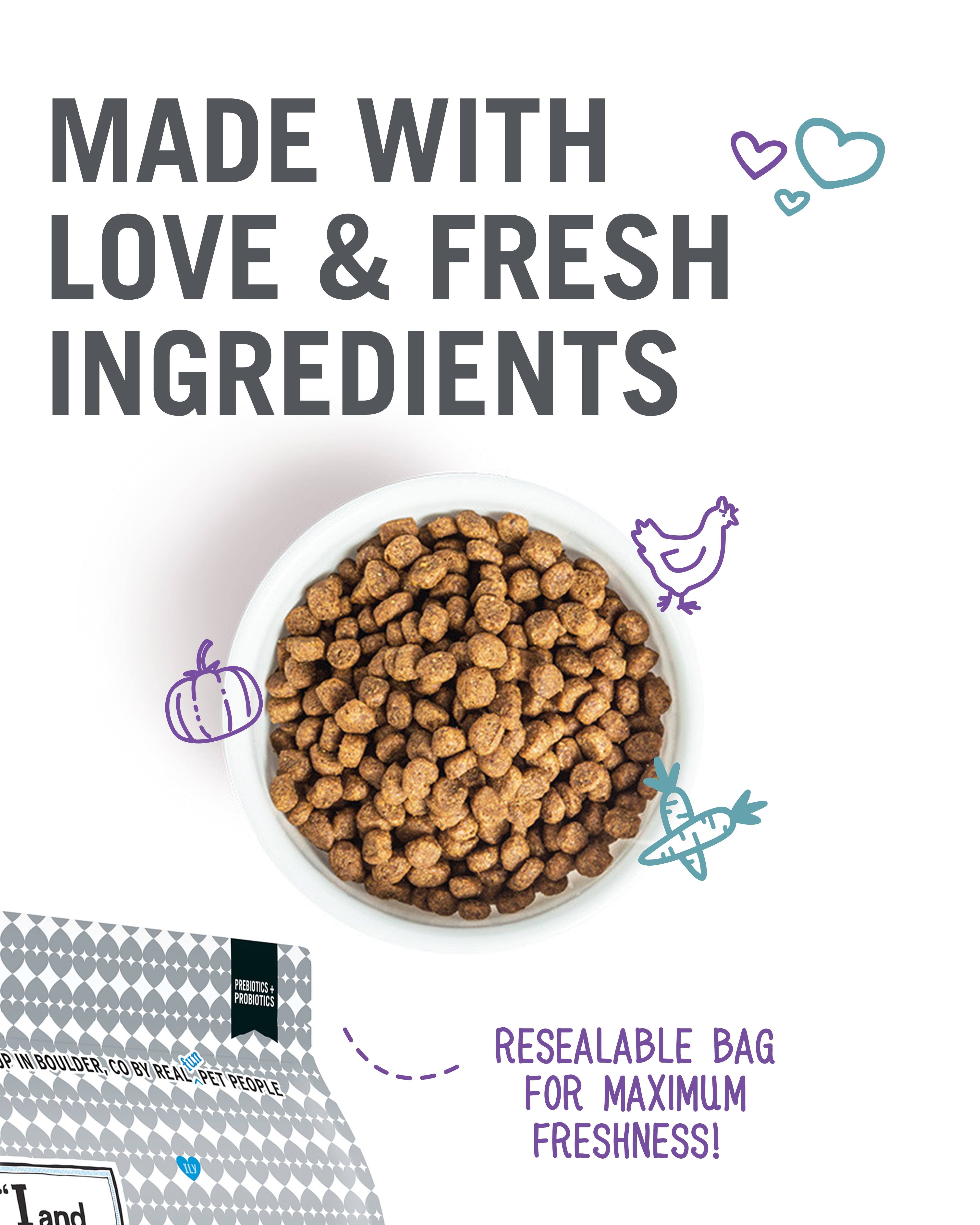 (2 pack) "I and love and you" Naked Essentials Dry Cat Food, Digestive Support Chicken and Pumpkin Recipe, Grain Free, Real Meat, No Fillers, 3.4 lb Bag