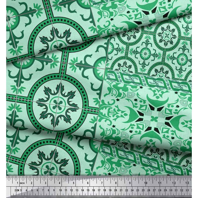 Soimoi Rayon Fabric Damask Patchwork Print Sewing Fabric Yard 56 Inch Wide