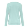thumbnail image 5 of Fall Saving! HVOBTTY Womens Long Sleeve Pullover T Shirt, Fall Tops for Women, Women's Casual Solid Color V Neck Daily Wear Sport Top Mint Green, XXL, 5 of 5