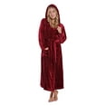 thumbnail image 3 of Turquaz Linen Super Soft Blush Plush Hooded Women's Robe (XX-Large / Burgundy), 3 of 4