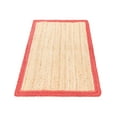 thumbnail image 1 of Beautiful Natural Jute Scalloped Area Rug with Red Designs Size 9 x 9 Square Feet ( 270 cm x 270 cm ), 1 of 5