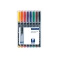 thumbnail image 1 of Staedtler Lumocolor Universal Pen, Broad Chisel, Felt Tip, Permanent Marker, Box of 8 Assorted Color Pens, 2.5mm 314 WP8, 1 of 4