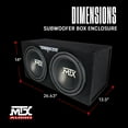thumbnail image 3 of Open Box MTX 12-Inch 1200-Watt Car Audio Dual Loaded Subwoofer Box Enclosure, 3 of 9