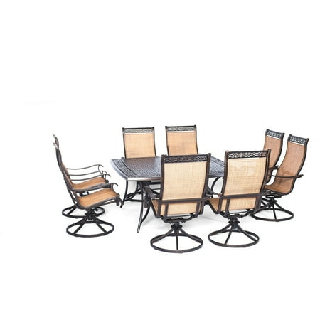 Manor 9-Piece Outdoor Dining Set with Large Square Table and Eight