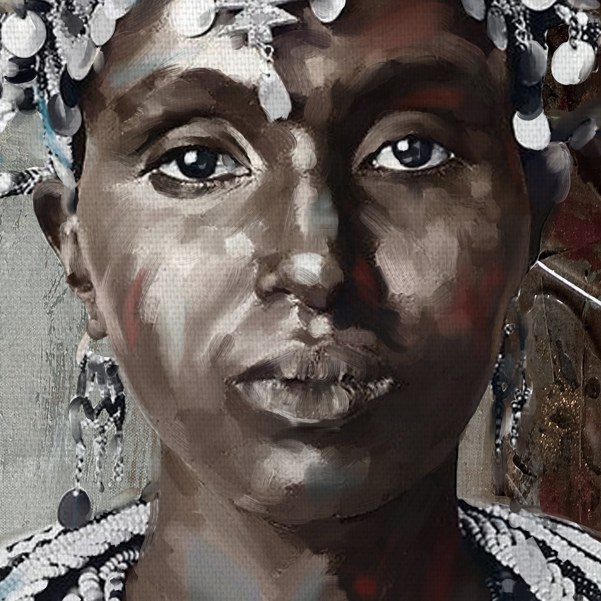 Fine Art Canvas Heritage I & II African Portrait by Maggie Davis Canvas Art Print