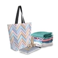 thumbnail image 2 of FORMRS Womens Canvas Tote Bag with Zipper Inner Pocket Shoulder Handbag, Purple Geometric, 2 of 7
