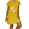 thumbnail image 2 of Women Short Sleeve V-Neck Casual Hot Vacation Printing Mini Dress, 2 of 6