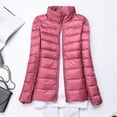 thumbnail image 3 of White Duck Down Ultralight Stand- Collar Jackets Autumn And Winter Warm Coats Portable Outwear  Women Thin Down Jacket, 3 of 7