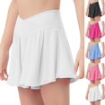 thumbnail image 5 of XIMIN Girls Butterfly Shorts Crossover High Waisted Athletic Shorts with Pockets 2 in 1 Flowy Running Skorts for Teen Tennis Running Workout (9-10 Years, Black), 5 of 5