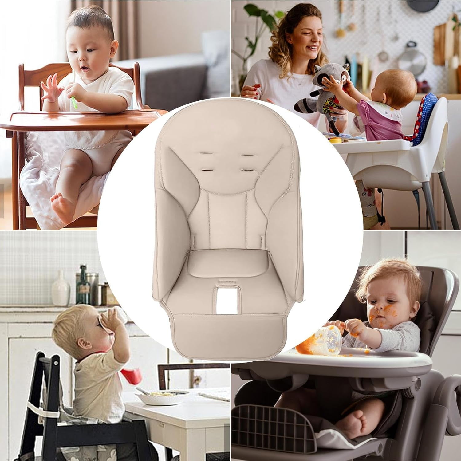 ORUYROP Baby Dining Chair Cover PU Leather Dining Chair Cushions