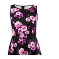 thumbnail image 3 of City Studio Womens Plus Floral Sleeveless Skater Dress Black 18W, 3 of 3