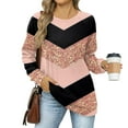 thumbnail image 2 of kytmyeq Women's Sweatshirts Prints Trendy Crewneck Long Sleeve Shirts Color Block Pullover Tops Comfy, 2 of 7
