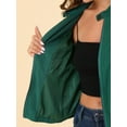 thumbnail image 6 of INSPIRE CHIC Women's Lightweight Stand Collar Zip up Biker Moto Jacket S Lake Green, 6 of 8