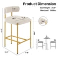 thumbnail image 2 of BRILHAMEZ Bar Stools Set of 2 with Backrest and Footrest Modern Gold Metal Frame Bar Stools for Kitchen Counter Bars and Cafes,Beige, 2 of 8