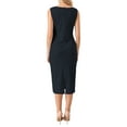 thumbnail image 3 of Vestido formal midi sin mangas de cuello barco para mujer Inspire Chic azul oscuro S, 3 of 5
