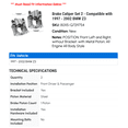 thumbnail image 2 of Brake Caliper Set 2 - Compatible with 1997 - 2002 BMW Z3 - Autopart Premium, 2 of 2